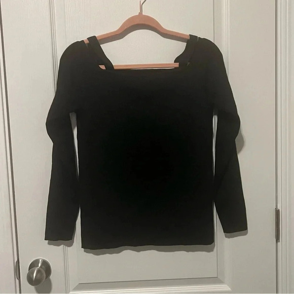NWT Elie Tahari Cold Shoulder Sweater Black Size XL - Picture 11 of 11